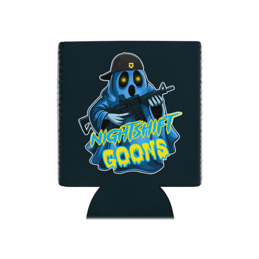 Ghosty can cooler, regular 12 oz, Ghosty logo side