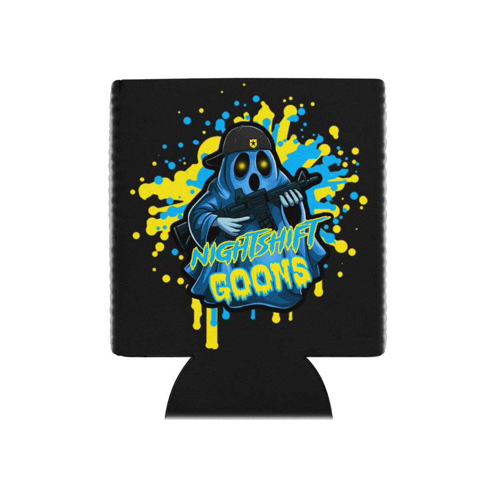 Ghosty Splatter can cooler, regular 12 oz, Ghosty splatter side