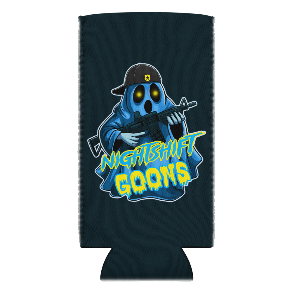 Ghosty can cooler, slim 12 oz, Ghosty logo side