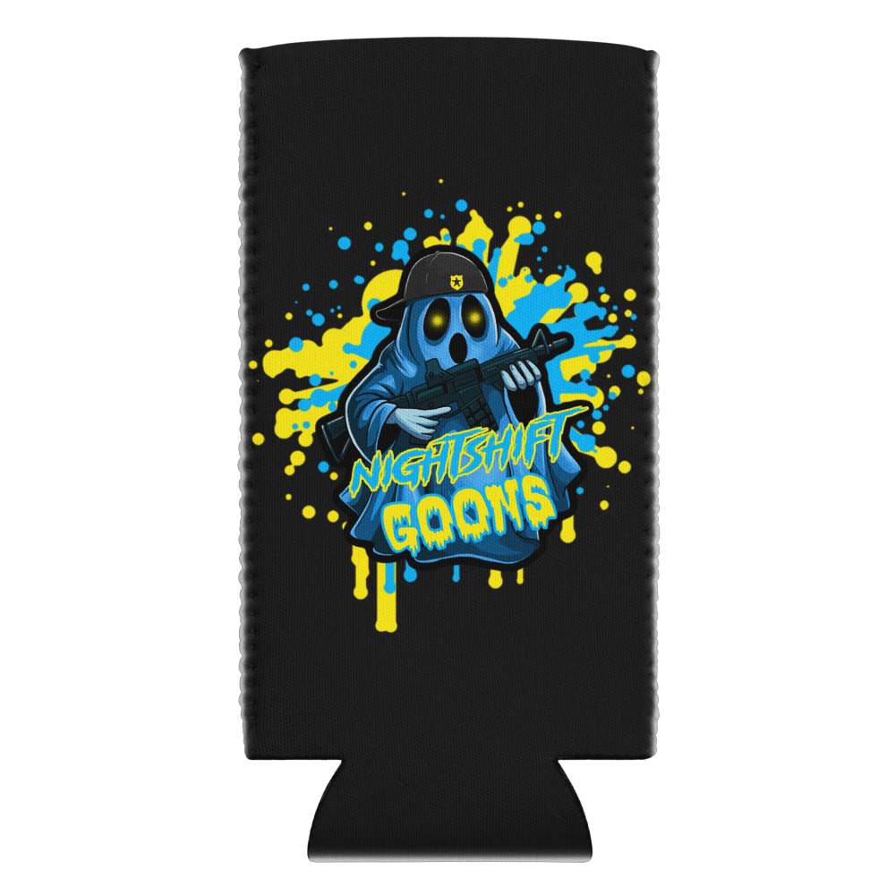 Ghosty Splatter can cooler, slim 12 oz, Ghosty splatter side