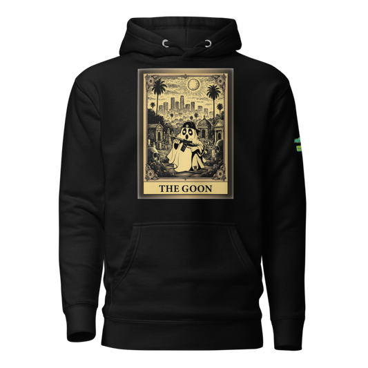 The Goon Tarot Card Cop Hoodie – Sepia in black, front view