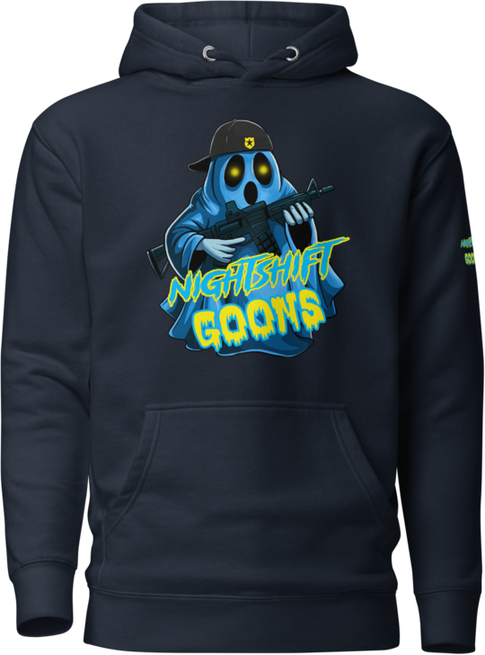 Ghosty Graveyard Shift Cop Hoodie in Navy Blazer