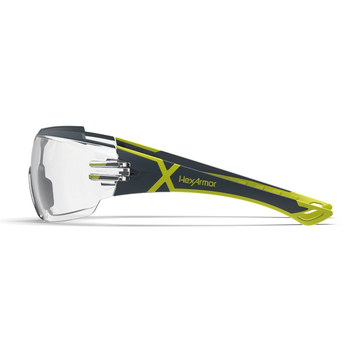 HexArmor MX300 clear, side view with soft-grip arm