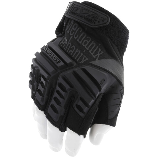 Mechanix M-Pact Fingerless glove, black, back of hand with TPR knuckle armor