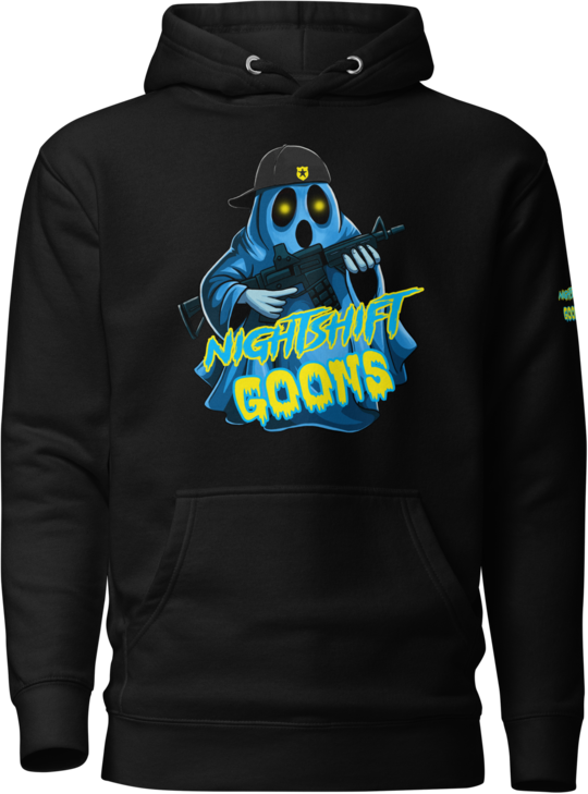 Ghosty Graveyard Shift Cop Hoodie in black